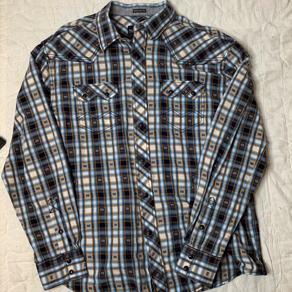 Blue Plaid Button Up